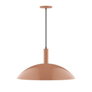 Glow terracotta pendant light with wide dome shade and black cord
