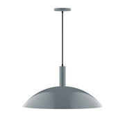 Slate gray dome pendant light with straight cord