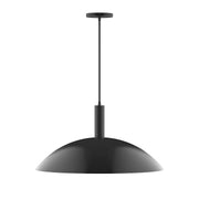 Glow 24" pendant with black dome shade and straight hanging rod