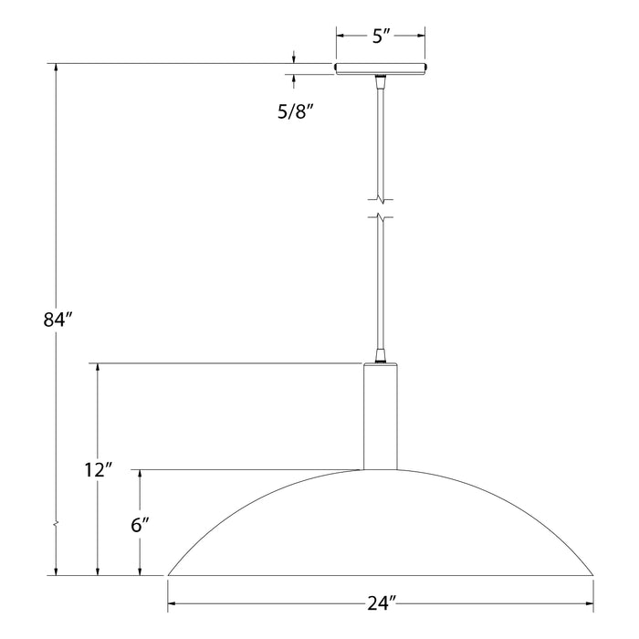 Glow 24" LED Pendant in Architectural Bronze Line Drawing