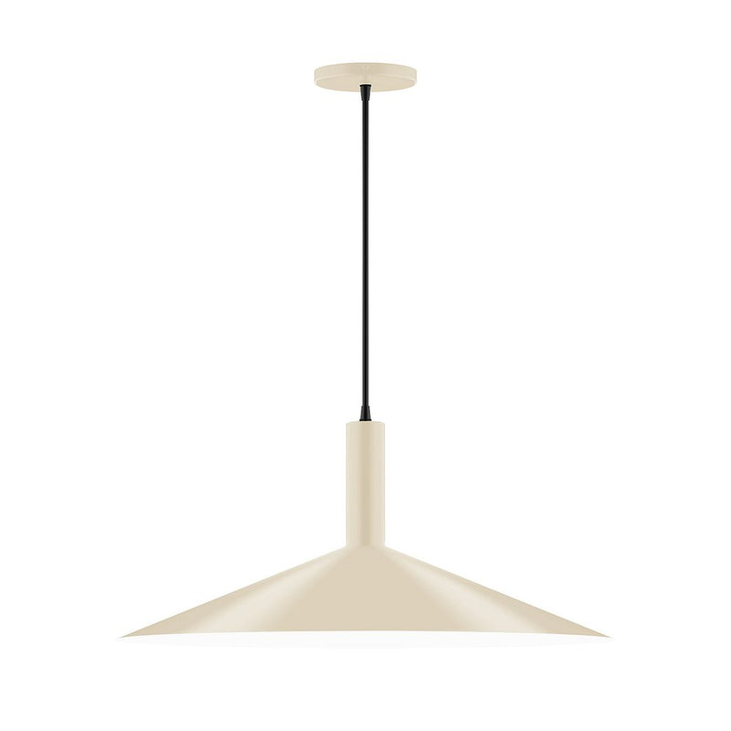 Cream fabric bell pendant with black hanging cord