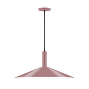 Mauve 24-inch pendant lamp with wide flared shade and straight cord