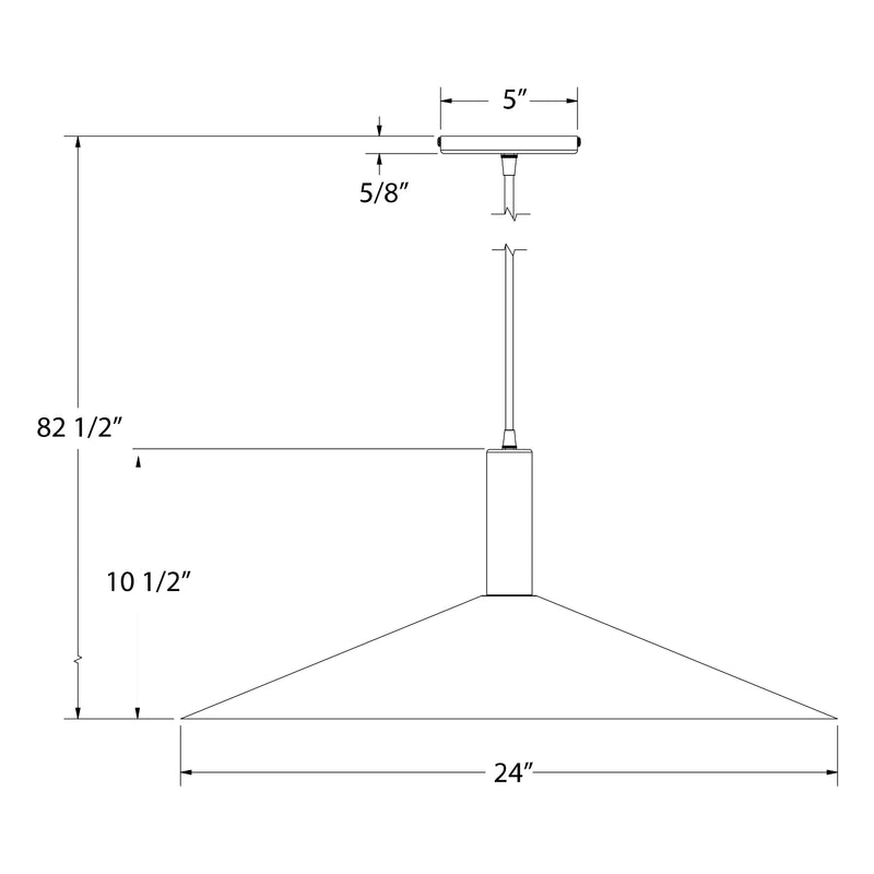 Pendant light dimensions: 82 1/2 in height, 24 in width, 10 1/2 in depth