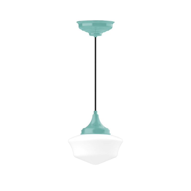 Sea green Schoolhouse 12-inch pendant light with bell shade