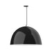 Modern black and brass pendant light with exposed bulb