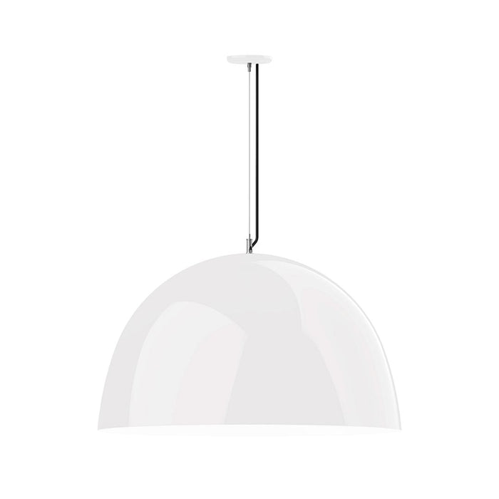 Xl Choices Deep Dome 36" Pendant Light in White with White Interior