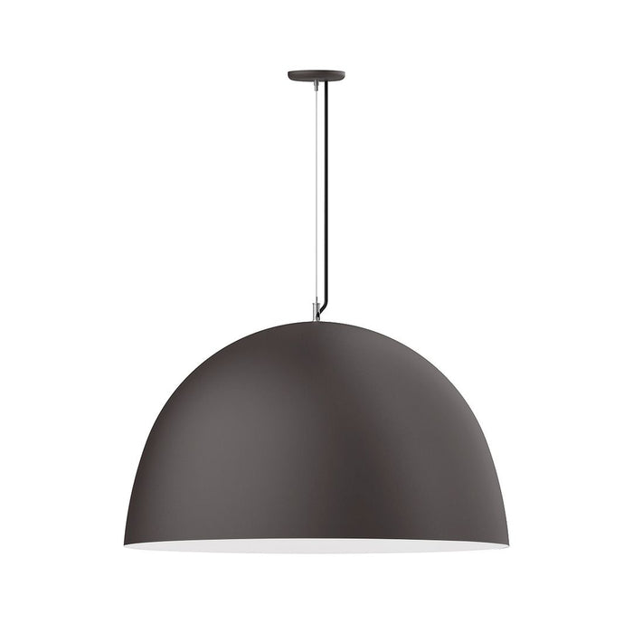Xl Choices Deep Dome 36" Pendant Light in Bronze Matte with White Interior