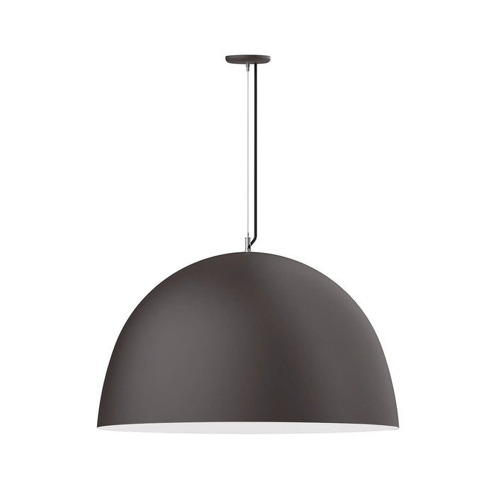 Xl Choices Deep Dome 36" LED Pendant Light in Bronze Matte with White Interior