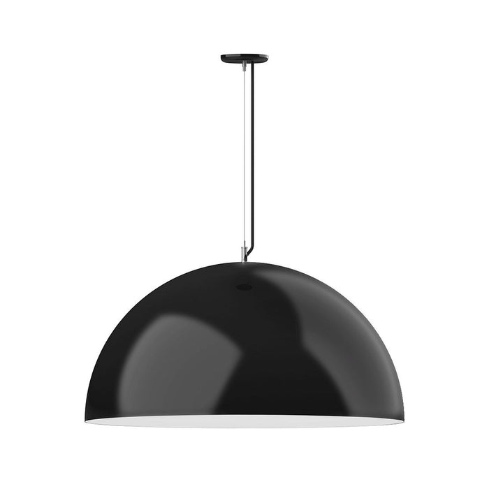 Xl Choices Shallow Dome 36" Pendant Light in Black with White Interior