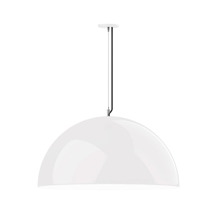 Xl Choices Shallow Dome 36" LED Pendant Light in White with White Interior