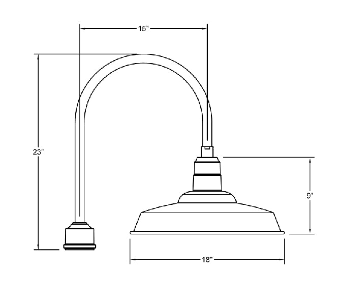 Warehouse 18" post top mount in Navy | Montclair Light Works