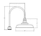 Warehouse 18" post top mount in Bright Yellow | Montclair Light Works