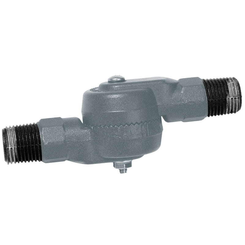 Slate gray gooseneck wall light connector with threaded ends and wiring port