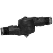Black gooseneck wall light connector with threaded ends and adjustable joint
