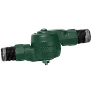 Forest green LED wall light junction with threaded connections and mounting bracket