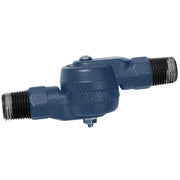 Navy wall light gooseneck joint with threaded connections and mounting hardware