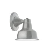 Painted galvanized LED wall light with round backplate and dome shade