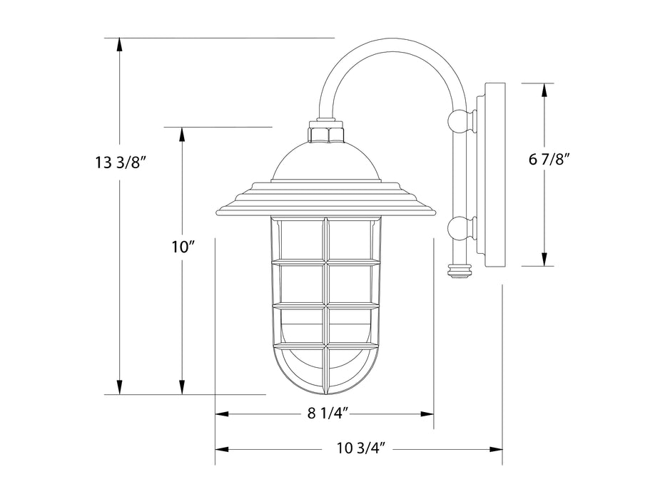 Vaportite 8"wall light in Navy Line Drawing