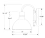 Deep Bowl 8" LED Wall Sconce in Barn Red Line Drawing