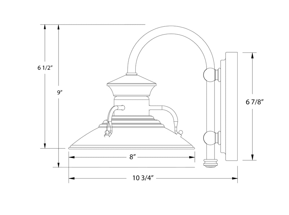 Homestead 8" wall light in Architectural Bronze Line Drawing
