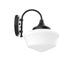 Schoolhouse 12" Wall Sconce in Black in Black | Montclair Light Works