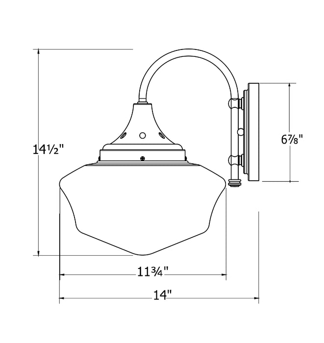 Schoolhouse 12" Wall Sconce in Black in Black | Montclair Light Works