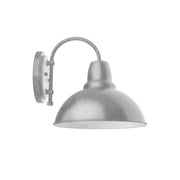 Painted galvanized wall sconce with dome shade and curved backplate, dark finish