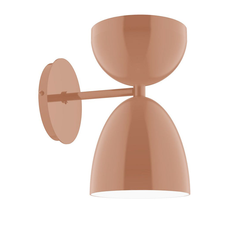 Terracotta 6 in LED wall sconce with double dome shades and wall arm.