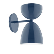 Navy Nest 6 inch wall sconce with two stacked dome shades on a circular wall plate