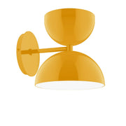 Bright yellow Nest 8 in wall sconce with two nested dome shades