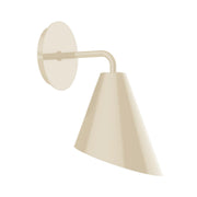 Cream Jasmine 7 in wall sconce with cone shade and curved arm