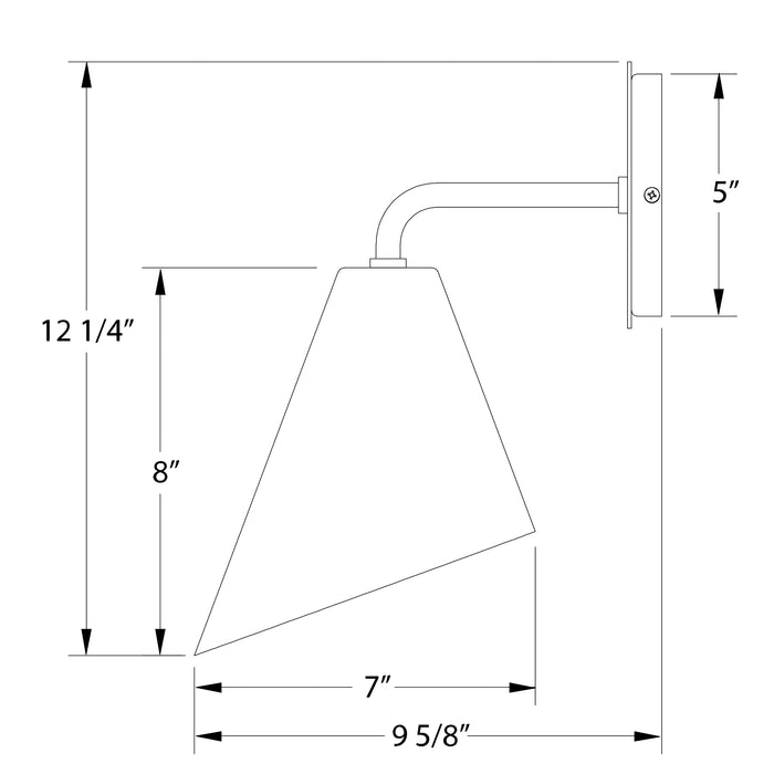 Jasmine 7 inch LED Wall Sconce in Sea Green Line Drawing