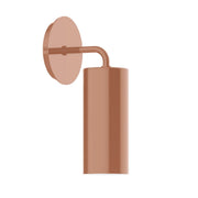 Terracotta wall sconce with round backplate and cylindrical shade
