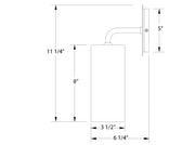 Mauve wall sconce diagram with 5 in height and 3 1/2 in width