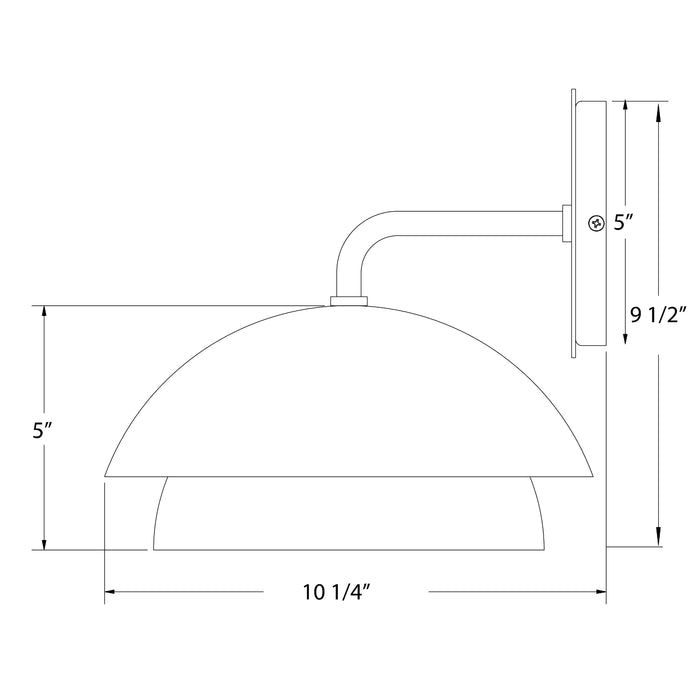 Nest 10" LED Wall Sconce in Fern Green Line Drawing