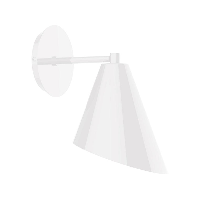 White Jasmine 7-inch wall sconce with round backplate and cone shade