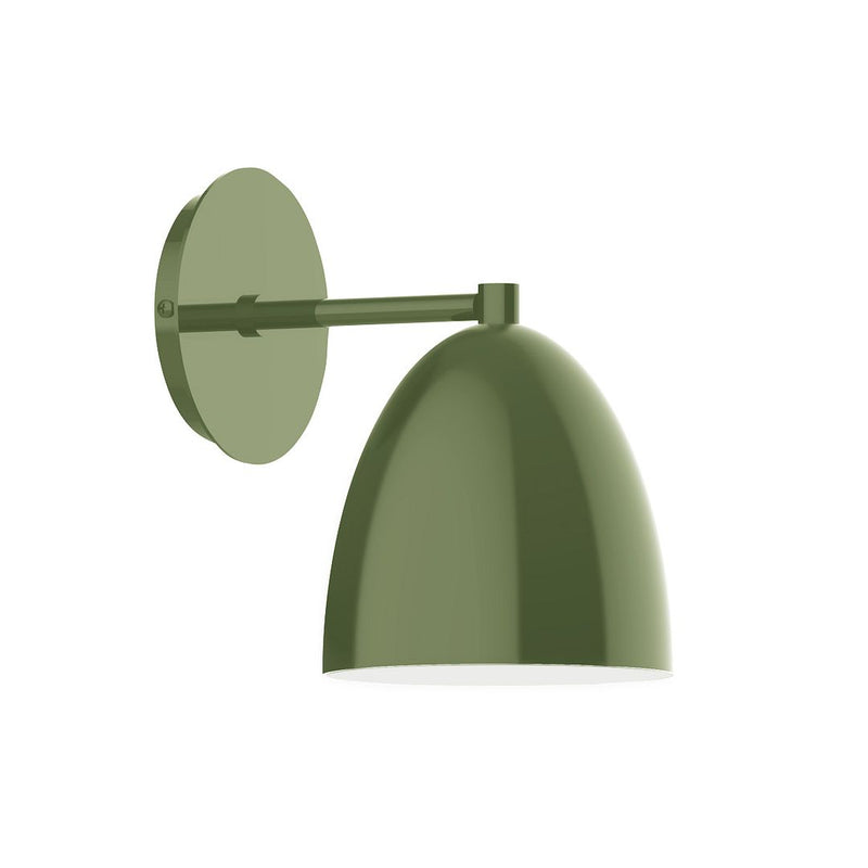 Jill fern green wall sconce with round backplate and dome shade