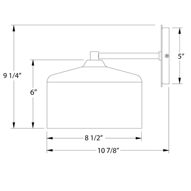 Wall sconce dimensions: terracotta dome shade, 8.5 in width, 5 in projection
