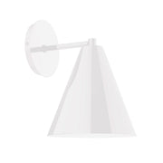 Jynx 8 in wall sconce with white cone shade and angled arm