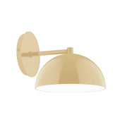 Ivory wall sconce with dome shade and back plate, 8 in
