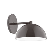 Architectural bronze wall sconce with round backplate and dome shade, 8 in.