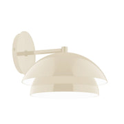 Cream LED wall sconce with arched dome shade and wall mount bracket