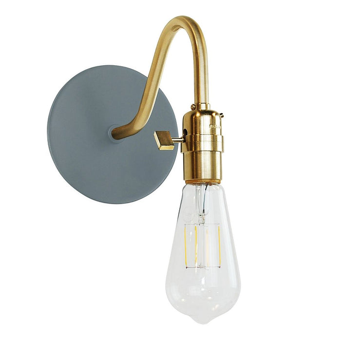 Uno 2" Wall Sconce in Slate Gray with Brushed Brass