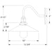 Uno 10" Wall Sconce in Black with Brushed Nickel Line Drawing