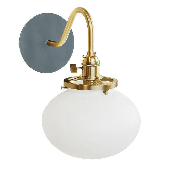 Uno 8" Wall Sconce in Slate Gray with Brushed Brass