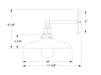 Uno 10" Wall Sconce in Slate Gray with Brushed Brass Line Drawing