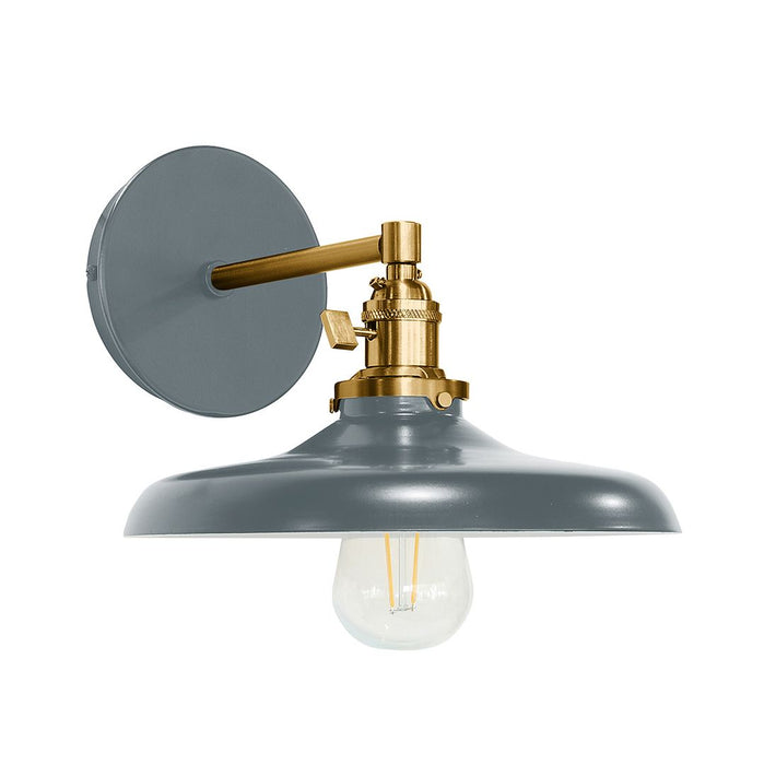 Uno 10" Wall Sconce in Slate Gray with Brushed Brass