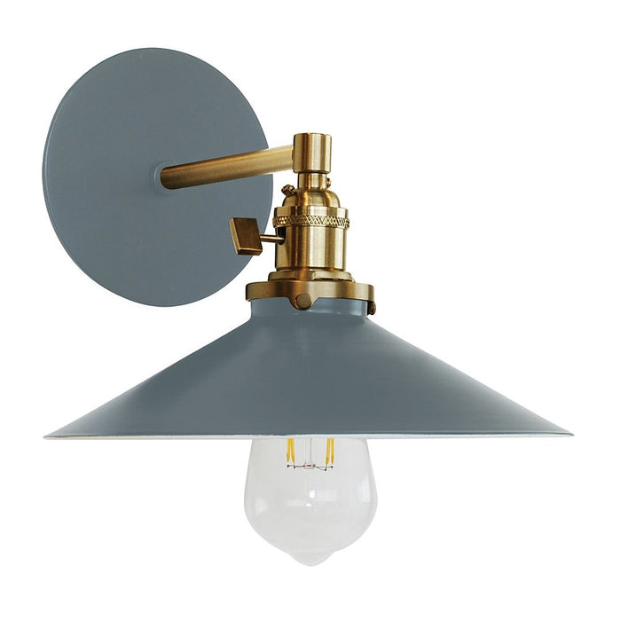 Uno 10" Wall Sconce in Slate Gray with Brushed Brass