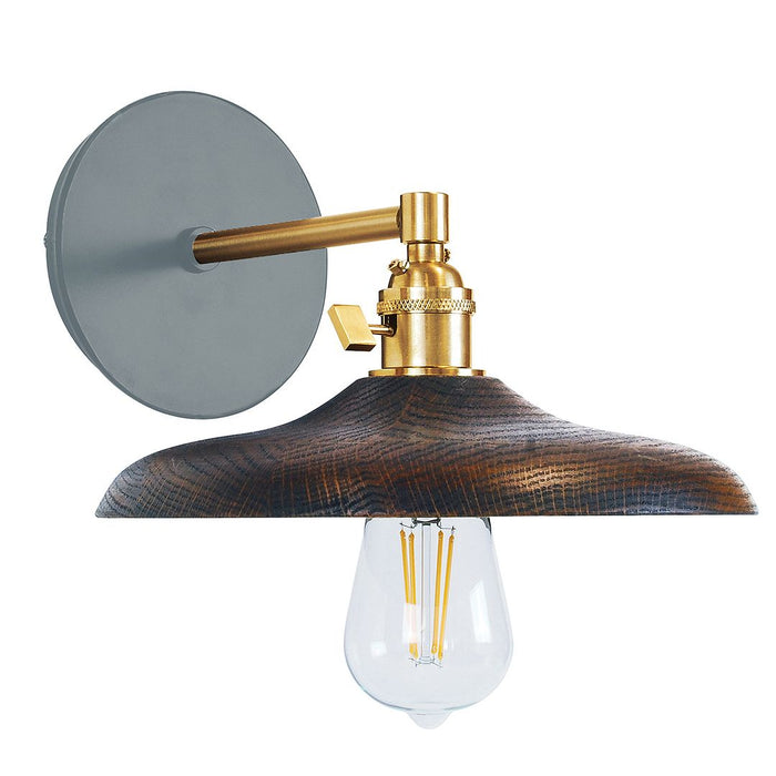 Uno 10" Wall Sconce in Slate Gray with Brushed Brass