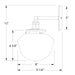 Uno 8" Wall Sconce in Forest Green with Brushed Nickel Line Drawing
